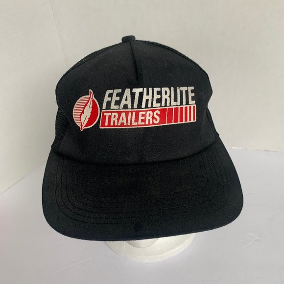 AMERICA'S LEGEND USA Featherlite Trailers Trucker Mesh Hat Cap Black Vin… - Picture 1 of 6